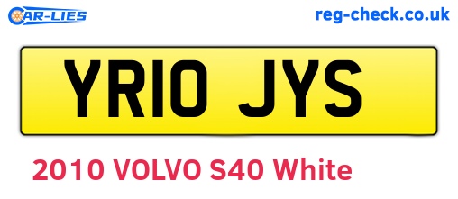 YR10JYS are the vehicle registration plates.