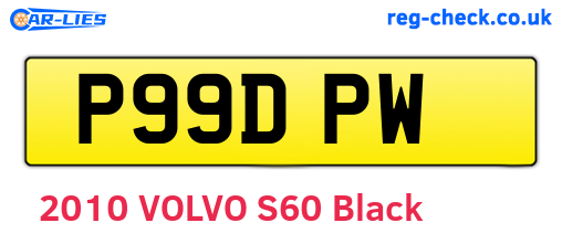 P99DPW are the vehicle registration plates.