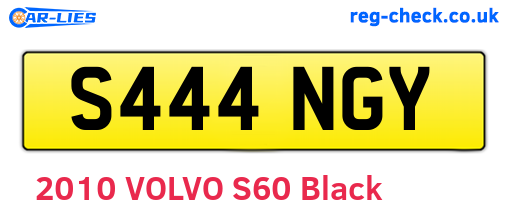 S444NGY are the vehicle registration plates.