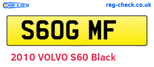 S60GMF are the vehicle registration plates.