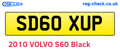 SD60XUP are the vehicle registration plates.