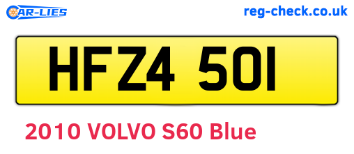 HFZ4501 are the vehicle registration plates.