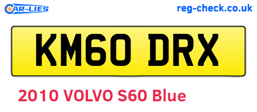 KM60DRX are the vehicle registration plates.