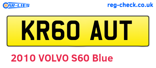KR60AUT are the vehicle registration plates.