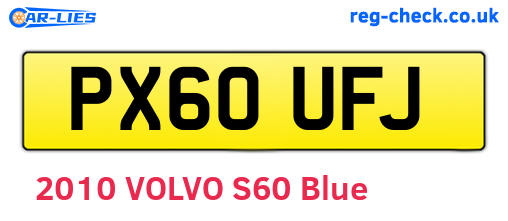 PX60UFJ are the vehicle registration plates.