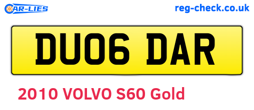 DU06DAR are the vehicle registration plates.
