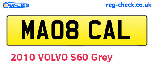 MA08CAL are the vehicle registration plates.