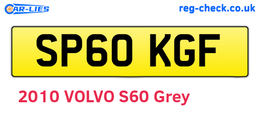 SP60KGF are the vehicle registration plates.
