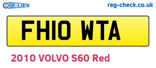 FH10WTA are the vehicle registration plates.