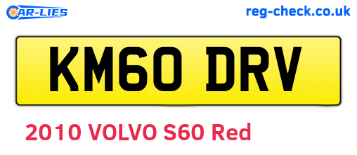 KM60DRV are the vehicle registration plates.