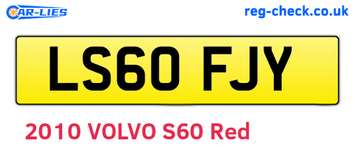 LS60FJY are the vehicle registration plates.