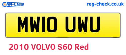MW10UWU are the vehicle registration plates.