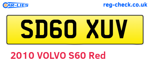 SD60XUV are the vehicle registration plates.