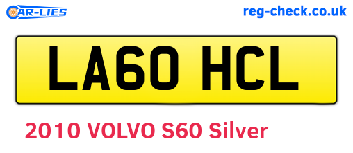 LA60HCL are the vehicle registration plates.