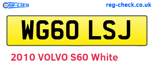 WG60LSJ are the vehicle registration plates.