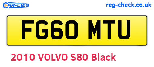 FG60MTU are the vehicle registration plates.