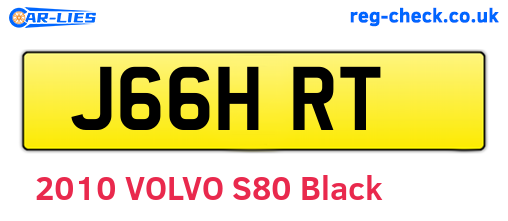 J66HRT are the vehicle registration plates.