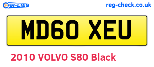 MD60XEU are the vehicle registration plates.