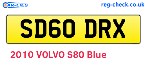 SD60DRX are the vehicle registration plates.