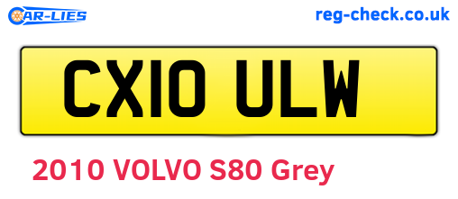 CX10ULW are the vehicle registration plates.