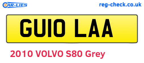 GU10LAA are the vehicle registration plates.
