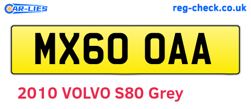 MX60OAA are the vehicle registration plates.