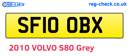 SF10OBX are the vehicle registration plates.