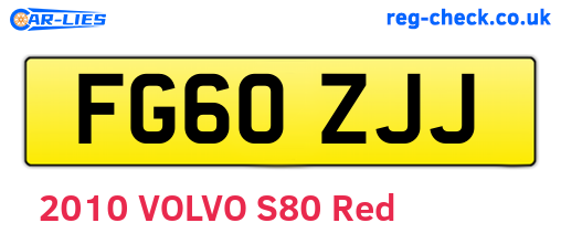 FG60ZJJ are the vehicle registration plates.