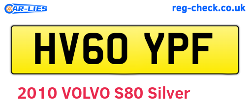 HV60YPF are the vehicle registration plates.