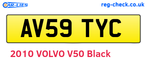 AV59TYC are the vehicle registration plates.