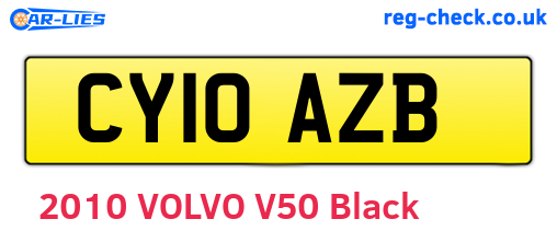 CY10AZB are the vehicle registration plates.