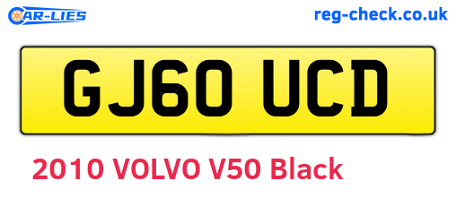GJ60UCD are the vehicle registration plates.