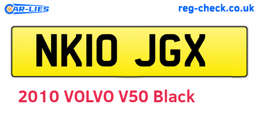 NK10JGX are the vehicle registration plates.