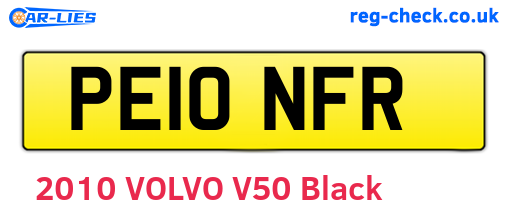 PE10NFR are the vehicle registration plates.