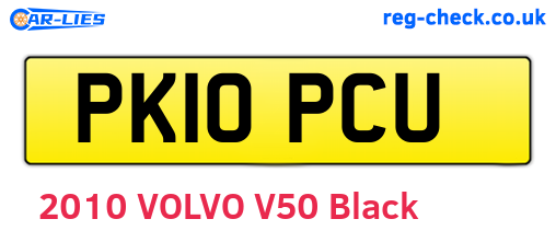 PK10PCU are the vehicle registration plates.