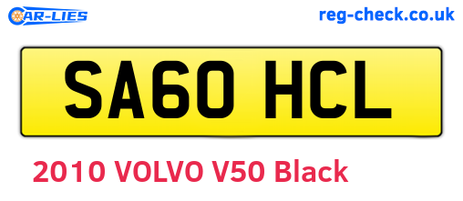 SA60HCL are the vehicle registration plates.