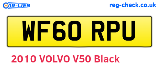 WF60RPU are the vehicle registration plates.