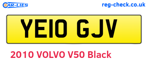 YE10GJV are the vehicle registration plates.