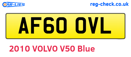 AF60OVL are the vehicle registration plates.
