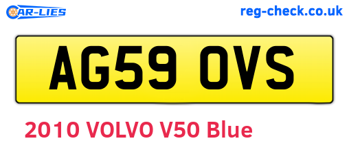 AG59OVS are the vehicle registration plates.