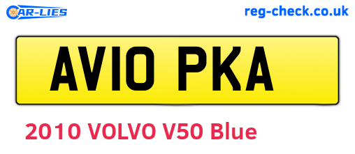 AV10PKA are the vehicle registration plates.
