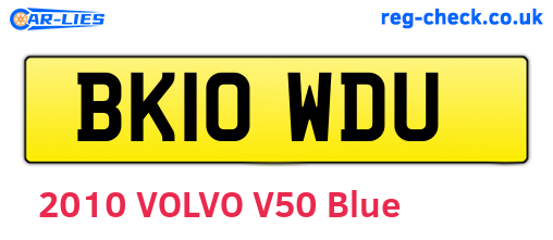 BK10WDU are the vehicle registration plates.