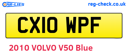 CX10WPF are the vehicle registration plates.