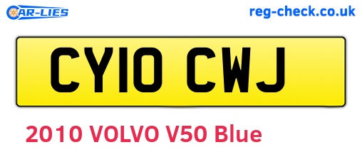 CY10CWJ are the vehicle registration plates.
