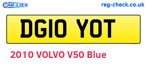 DG10YOT are the vehicle registration plates.