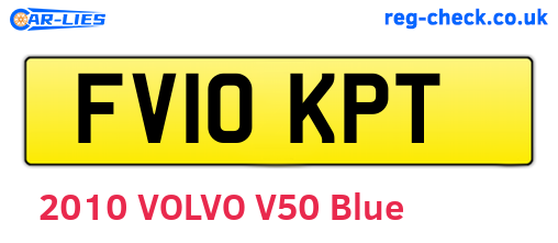 FV10KPT are the vehicle registration plates.