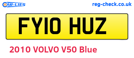 FY10HUZ are the vehicle registration plates.