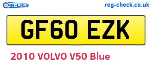 GF60EZK are the vehicle registration plates.