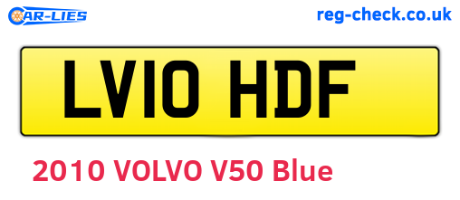 LV10HDF are the vehicle registration plates.