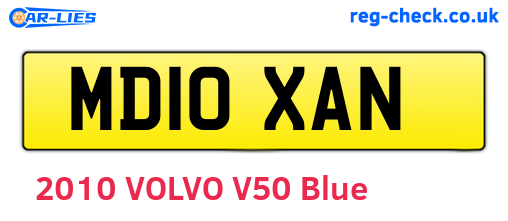 MD10XAN are the vehicle registration plates.